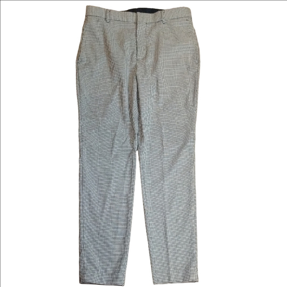 H&M Black and White Tailored Fit Dress Pants
